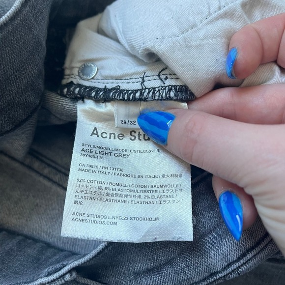 Acne studios men's ace jean light gray 29x27 - Picture 4 of 6